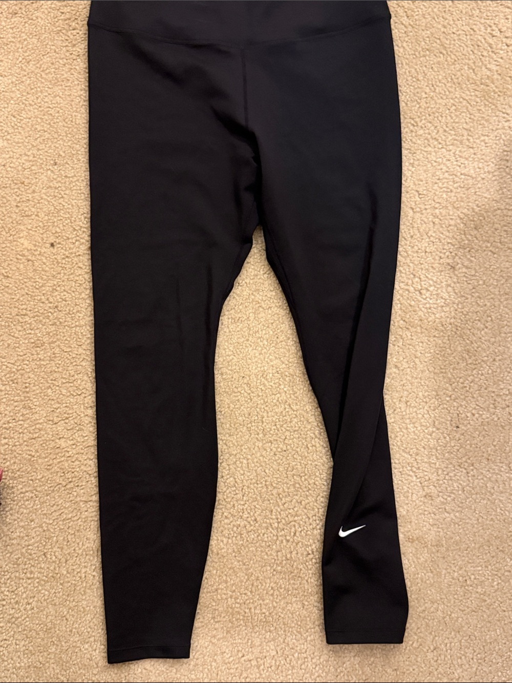 Nike Black Kids Leggings with White Swoosh